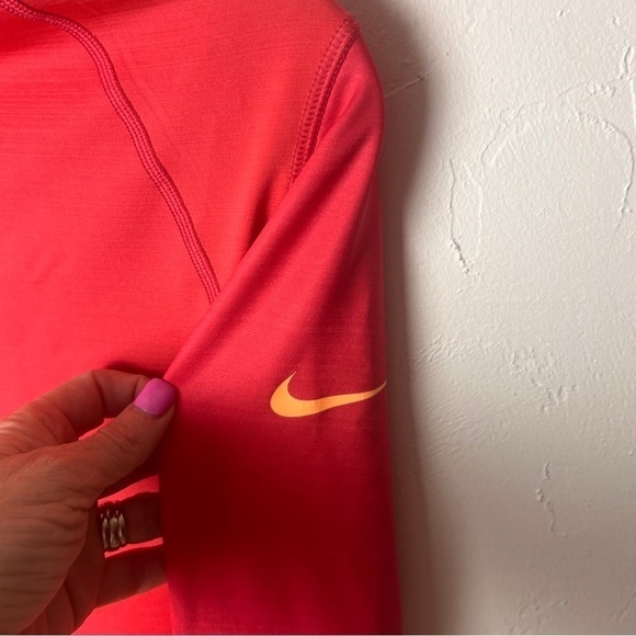 Nike Pro hyperwarm long sleeve training top running shirt orange medium - Picture 5 of 11